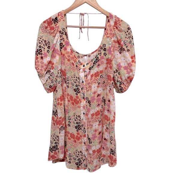 Free People Floral Callie Tunic Dress Vintage Combo Size Small - Picture 2 of 9